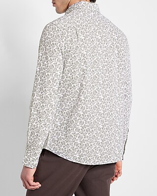 Slim Munroe Print Stretch Cotton Shirt