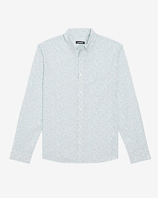 Slim Munroe Print Stretch Cotton Shirt