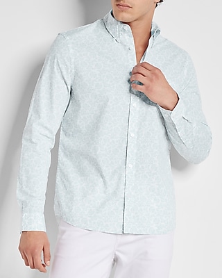 Slim Munroe Print Stretch Cotton Shirt