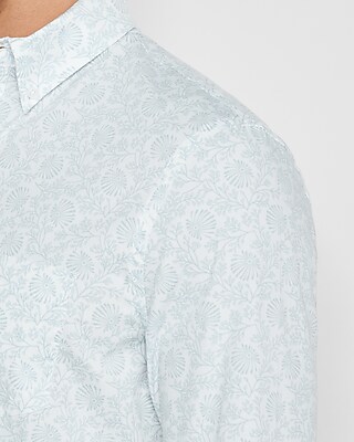 Slim Munroe Print Stretch Cotton Shirt