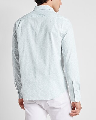 Slim Munroe Print Stretch Cotton Shirt