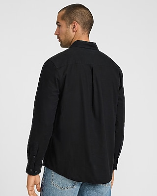 Solid Mini Lion Logo Cotton Long Sleeve Oxford Shirt