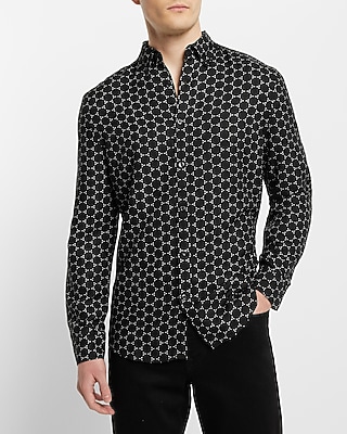 LS ALFORD VISCOSE TENCEL FELDING DOT PRINT SST:JET BLACK:XXL