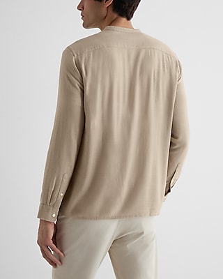 Stretch Linen-Blend Henley