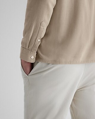 Stretch Linen-Blend Henley