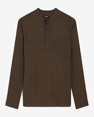 Stretch Linen-Blend Henley