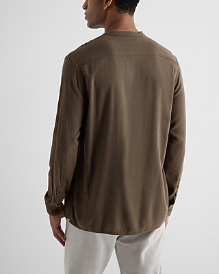 Stretch Linen-Blend Henley