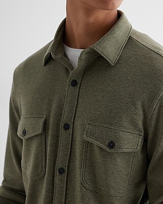 Twill Sweater Flannel Shirt