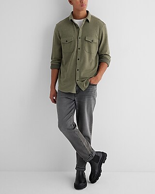 Twill Sweater Flannel Shirt