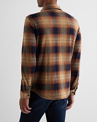 Plaid Sweater Flannel Shirt