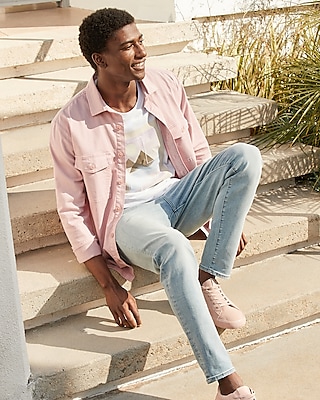 pink denim men