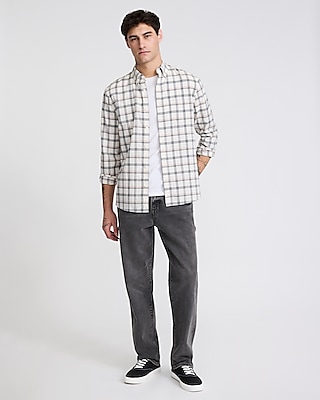 Grid Plaid Cotton Soft Wash Shirt