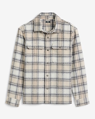Plaid Double Snap Button Pocket Shirt Jacket