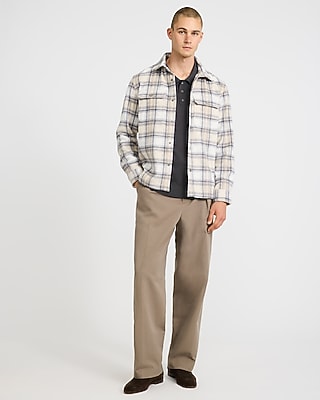 Plaid Double Snap Button Pocket Shirt Jacket