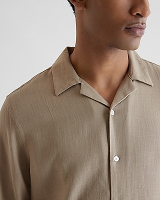 Stretch Linen-Blend Shirt