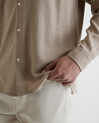 Stretch Linen-Blend Shirt