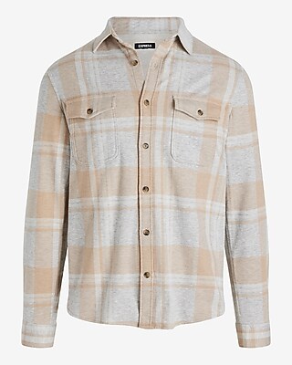 Plaid Double Pocket Sweater Flannel Shirt