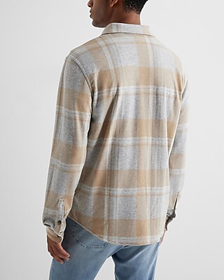 Plaid Double Pocket Sweater Flannel Shirt