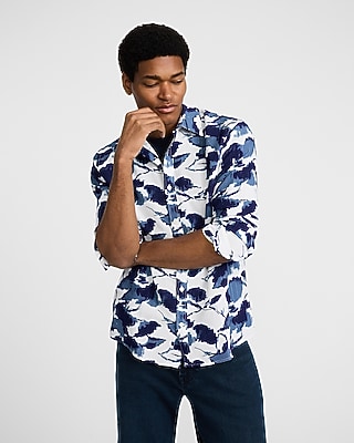 Textured Floral Long Sleeve Shirt