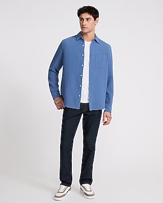 Textured Crinkle Cotton Shirt