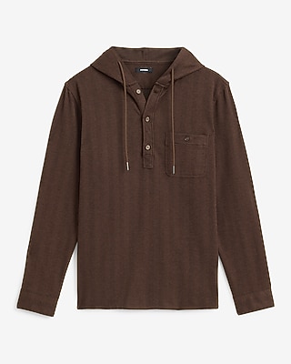 Button Pocket Hooded Sweater Flannel