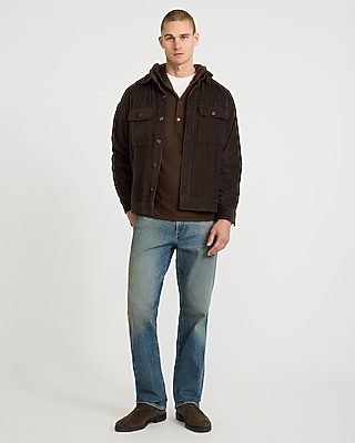Button Pocket Hooded Sweater Flannel