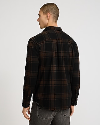 Plaid Double Button Pocket Sweater Flannel