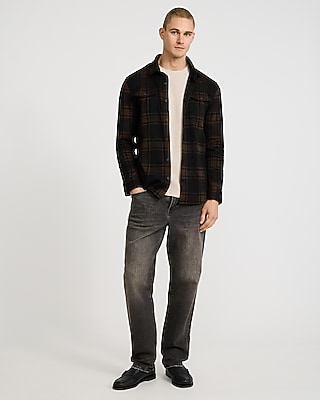Plaid Double Button Pocket Sweater Flannel