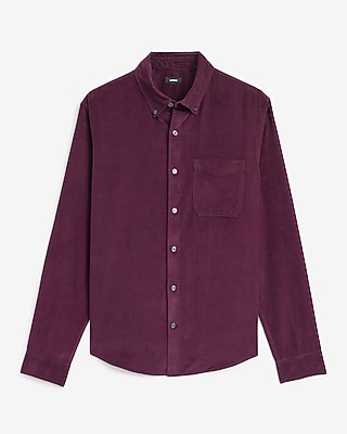 Corduroy Patch Pocket Long Sleeve Shirt