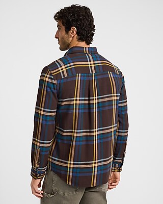 Plaid Patch Pocket Stretch Flannel Shirt