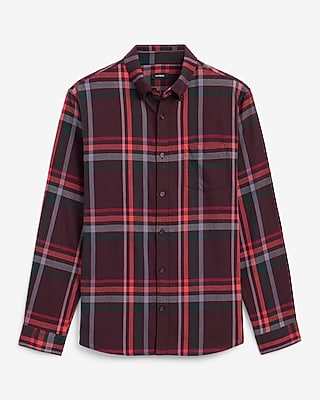 Plaid Patch Pocket Stretch Flannel Shirt