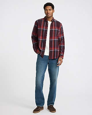 Plaid Patch Pocket Stretch Flannel Shirt