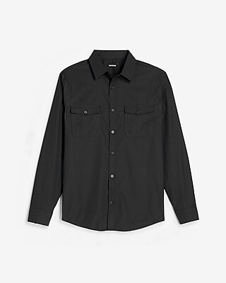 Slim Solid Wrinkle-resistant Performance Dress Shirt | Express
