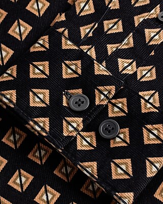 Geo Print Stretch Corduroy Shirt