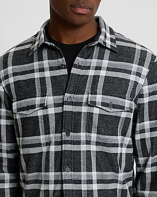 Plaid Double Pocket Sweater Flannel