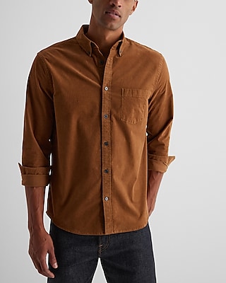Solid Stretch Corduroy Shirt