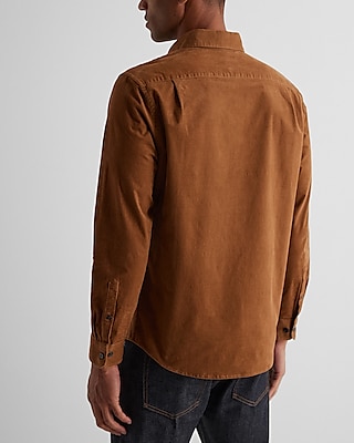 Solid Stretch Corduroy Shirt