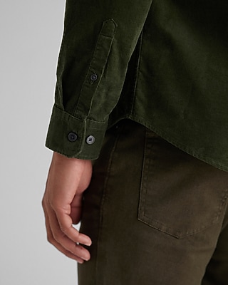 Solid Stretch Corduroy Shirt