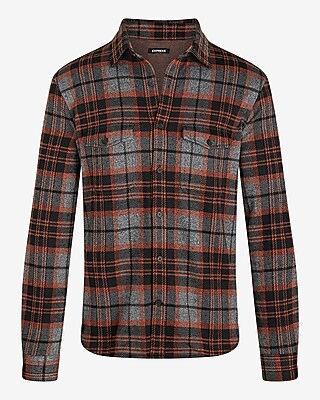 Plaid Double Pocket Sweater Flannel Shirt