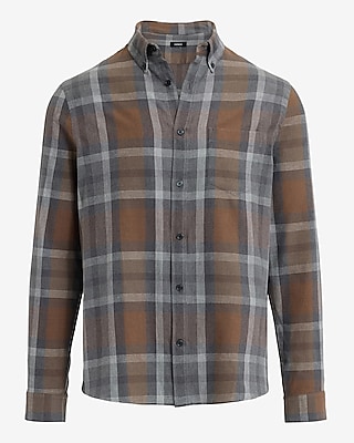 Plaid Cotton Stretch Flannel Shirt