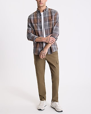 Plaid Cotton Stretch Flannel Shirt