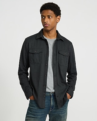 Herringbone Double Button Pocket Sweater Flannel - thumbnail 7