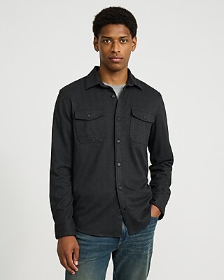 Herringbone Double Button Pocket Sweater Flannel - thumbnail 9