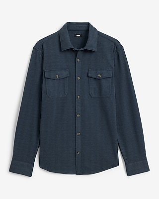 Herringbone Double Button Pocket Sweater Flannel