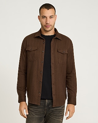 Herringbone Double Button Pocket Sweater Flannel - thumbnail 2