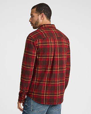 Plaid Double Button Pocket Sweater Flannel Shirt