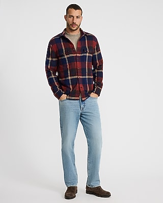 Plaid Double Button Pocket Sweater Flannel Shirt - image 3