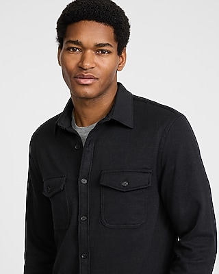 Double Button Pocket Sweater Flannel Shirt