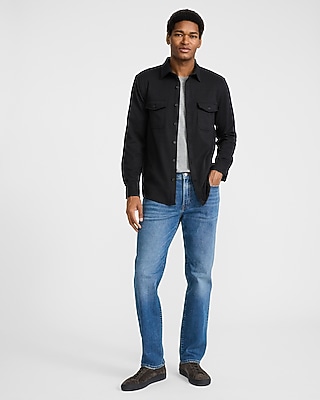 Double Button Pocket Sweater Flannel Shirt