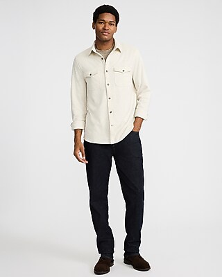 Double Button Pocket Sweater Flannel Shirt